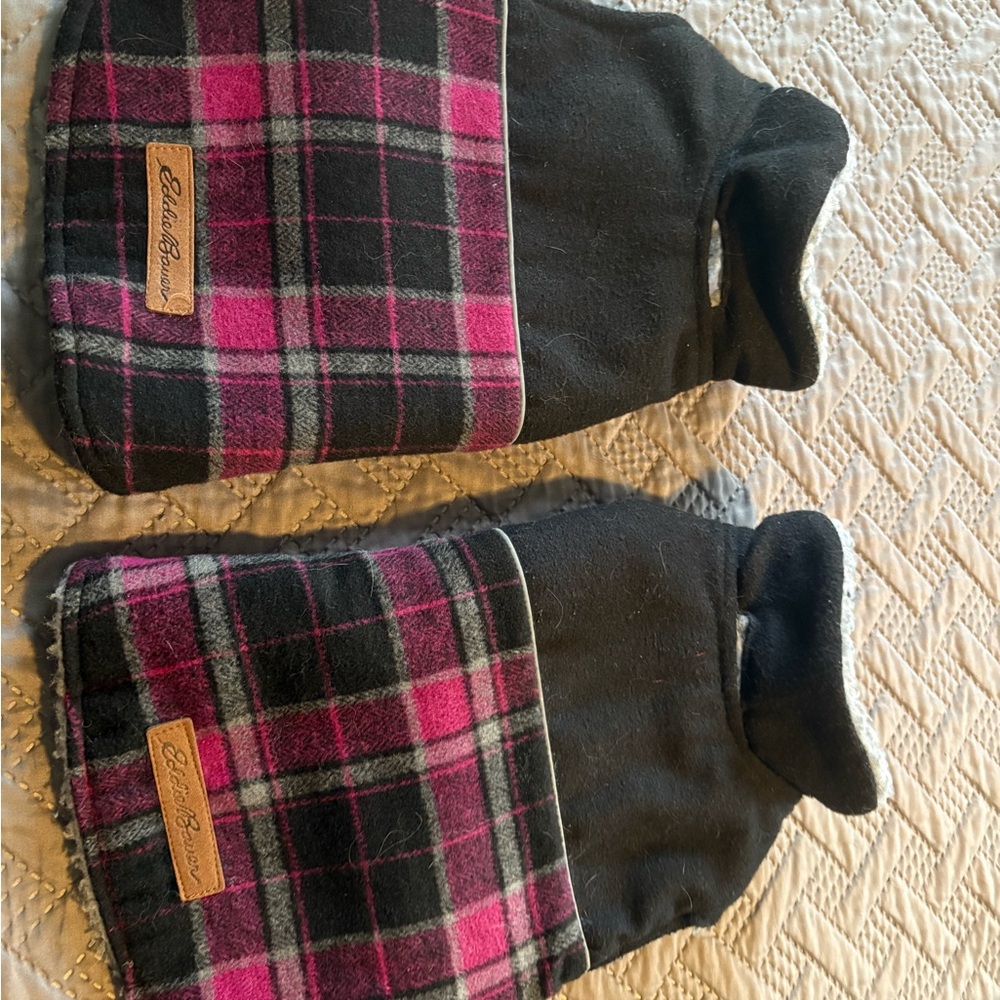 Eddie Bauer Pink and Black Plaid Dog Sweaters